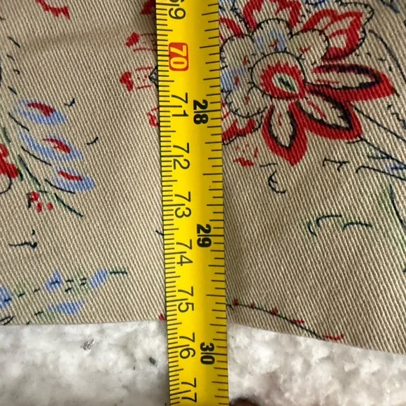 Pendleton Floral Print Denim Skirt Women's Size 14 Khaki Tan - Picture 5 of 6